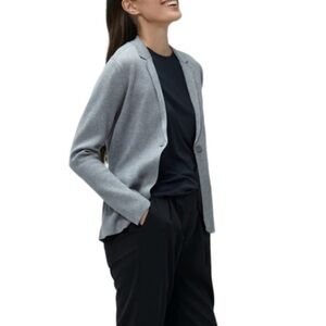 Ministry Of Supply 3D Print Knit Two Button Charcoal Blazer